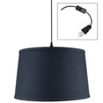 thumbnail image 2 of Shallow Drum 1 Light Swag Plug-In Pendant Hanging Lamp 10x12x8 Textured, 2 of 7