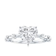 thumbnail image 4 of Rosec Jewels Certified Moissanite Heart Engagement Ring 2 Carat - Solitaire Ring for Women (8 mm, D-VS1 Quality), 14K White Gold, US 9.00, 4 of 8