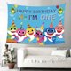 thumbnail image 4 of Suministros y decoraciones para fiestas de cumpleaños de tiburón, telón de fondo para fotos de 5 x 3 pies para niño y niña, fiesta de bienvenida al bebé, decoración de pared del dormitorio para niños Zhivalor  OTTO-ZYS-0046, 4 of 6
