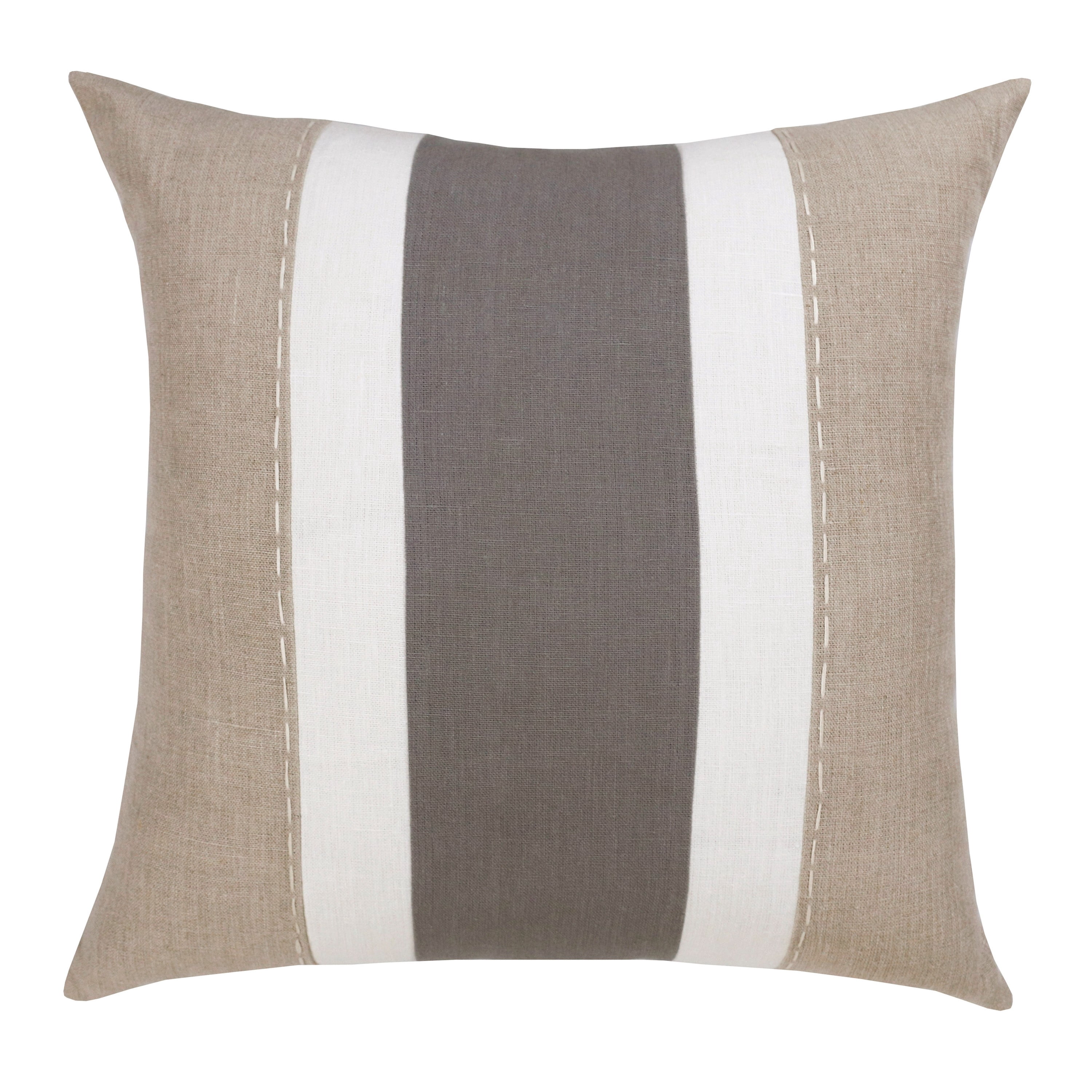 Ox Bay Faye 20" x 20" Gray Striped Linen Adult Decorative Throw Pillow