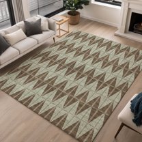 Addison Rugs Chantille Indoor/Outdoor Transitional Geometric Chocolate Machine Washable Rectangle Rug, 9' x 12'