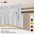 thumbnail image 2 of Native Fab Set of 2 Valance Curtains for Windows 54"x18" for Living Room Bedroom Kitchen Windows Bathroom, Farmhouse Vintage Curtain Valances Rod Pocket - White, 2 of 7