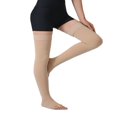 thumbnail image 3 of Dosaele Thigh High Compression Stockings for Unisex  Open Toe  20-30mmhg  Beige L, 3 of 7