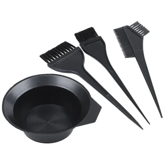4Pcs Hairdressing Brushes Bowl Combo Salon Hair Color Dye Tint Tool Set Hair Coloring Bleaching DIY Salon Home Hair Dye Tools