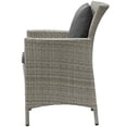 thumbnail image 3 of Modern Contemporary Urban Design Outdoor Patio Balcony Garden Furniture Side Dining Chair Armchair, Rattan Wicker, Dark Grey Gray, 3 of 3