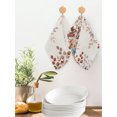 thumbnail image 2 of Orange Eucalyptus Leaves Kitchen Dish Towels for Drying Dishes Set of 2, Botanical Fall Rustic Beige Waffle Weave Microfiber Hand Tea Bathroom Towels Quick Dry & Absorbent Towel 12x12, 2 of 7
