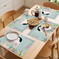thumbnail image 5 of Easter Placemats Set of 12 Turquoise Bunny Eggs Spring Floral Wooden Place Mats Indoor Wipeable Table Mats Washable Cloth Dining Table Placemats for Kitchen Holiday Party Home Decor 13x19 Inch, 5 of 9