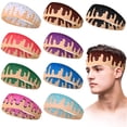 thumbnail image 3 of Unisex Ice Cream Pattern Print Headbands, Sports Sweatbands Moisture-Wicking Bands with Wide Edges for Yoga Running Fitness, Black, 3 of 3
