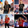 thumbnail image 3 of 250 Years 1776-2026 250th Birthday Eagle T-Shirt for Celebrate 250th Anniversary of America Patriotic Veteran Tee 250 Merchandise Short-Sleeved Top for Woman 3XL, 3 of 8