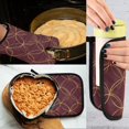 thumbnail image 5 of Yayeee Oven Mitts and Pot Holder Set of 2 Heat Resistant Kitchen Gloves Baking Hot Pad, Circular Gold Pattern, 5 of 5