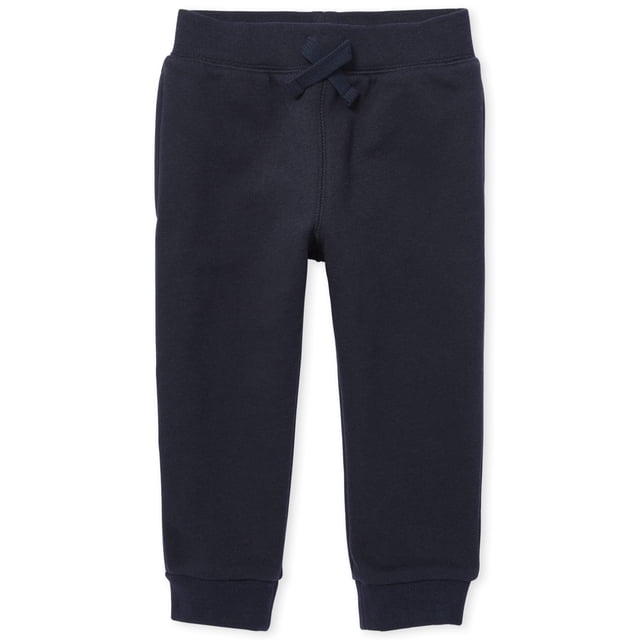 The Children's Place - Pantalones Deportivos de Forro Polar para bebés y niños, Paquete de 2, New Navy Single, 3 Años