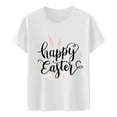 thumbnail image 3 of Fvwitlyh Femmes Été Tops Femmes Mode Casual Manches Courtes Pâques Imprimé T-Shirt Top Chemisier Blanc, S, 3 of 5