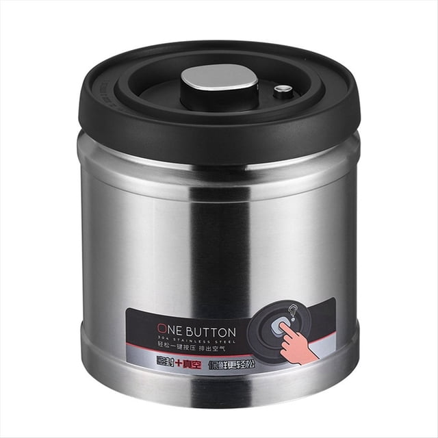 Tanque de Almacenamiento de Granos, Caja de Almacenamiento de Acero Inoxidable A Prueba de Humedad, Tanque Sellado Al Vacío para Almacenamiento Comercial de Granos de Café, 1600 Ml