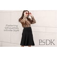 thumbnail image 6 of BGDK Classic Fit & Flare Cotton Pleated Skirt – Comfortable High-Waisted Knee & Midi Length for Everyday Style Charcoal x Large, 6 of 6
