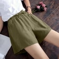 thumbnail image 5 of Clearance under $5 JINMGG 2025 Summer Plus Womens Shorts Clearance,Women's Shorts High Waist Linen Loose Casual Thin Wide Leg Linen Shorts Army Green S, 5 of 9