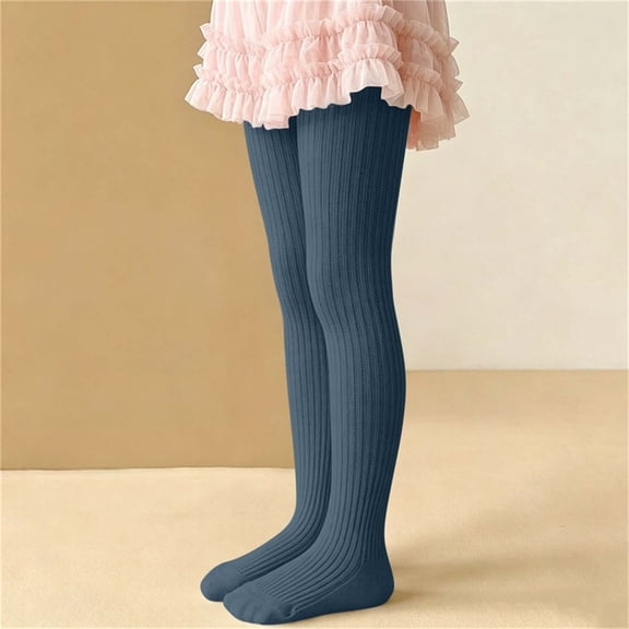 Toddler Baby Girl's Ribbed Tights Seamless Stretchy Knit Pantyhose Footed Leggings Comfortable Breathable Cotton Bottoms for School Dance Party Dress Daily Wear