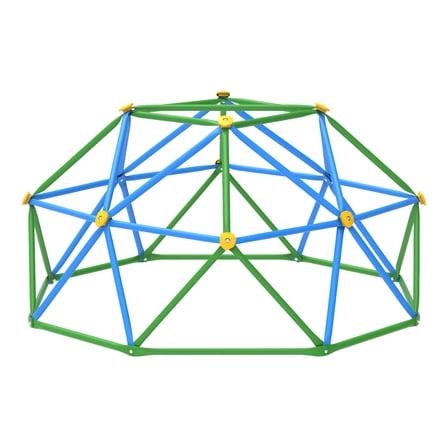 Gardenature 6FT Climbing Dome Outdoor Jungle Gym for Kids Geometric Dome Climber Supporting 440 Lbs Anti Rust Metal Outdoor Play Structure Blue and Green