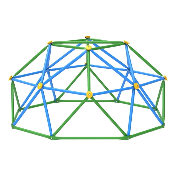 Gardenature 6FT Climbing Dome Outdoor Jungle Gym for Kids Geometric Dome Climber Supporting 440 Lbs Anti Rust Metal Outdoor Play Structure Blue and Green