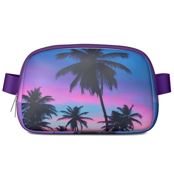 Hawaiian Sunset Beach Fanny Pack – Palm Tree Belt Bag for Tropical Paradise Getaways