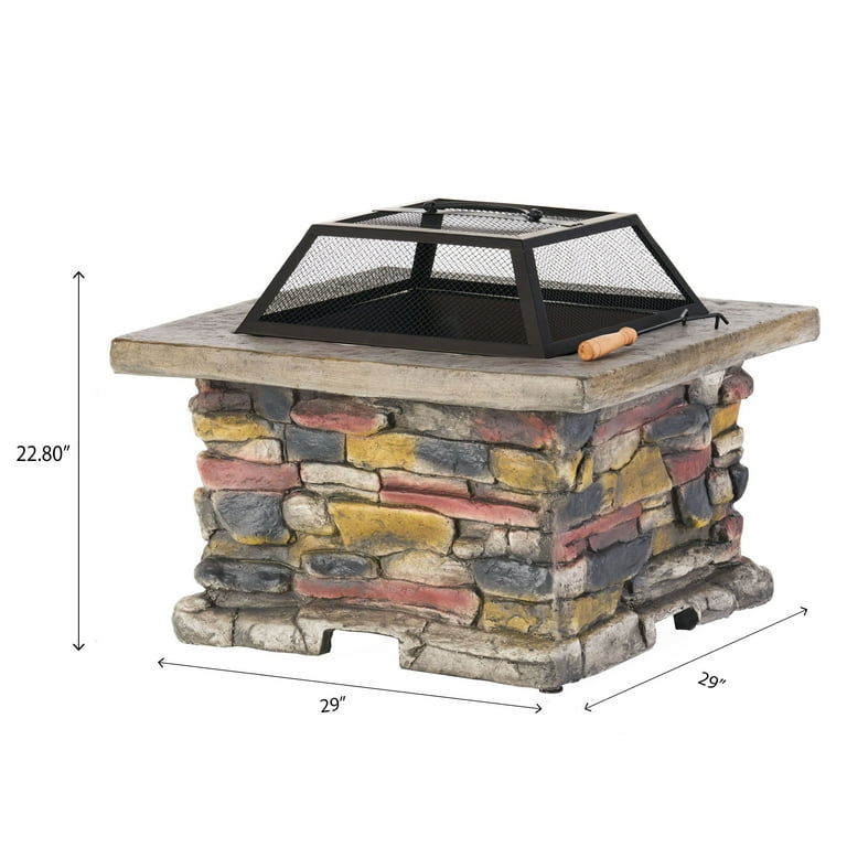 Hayden Natural Stone Square Fire Pit Hayden Natural Stone Square Fire Pit