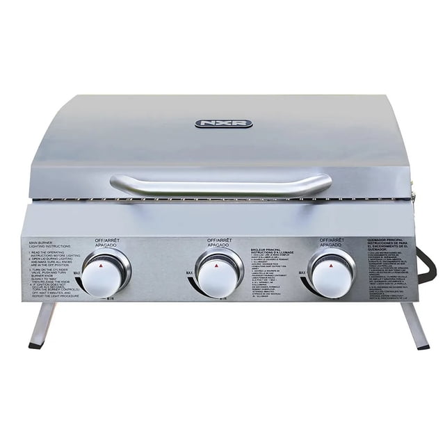 Asador Parrilla Nxr 880-0034 Acero Portatil Gas 3 Quemadores