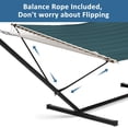 thumbnail image 3 of SUNCREAT Hammocks Extra Large Double Hammock with 12 ft Stand for Outside, 475lbs Capacity, Outdoor Portable Hammock with Hardwood Spreader Bar, Extra Large Pillow, Dark Green, 3 of 8
