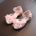 thumbnail image 6 of Odeerbi Toddler Girls Princess Sandals Summer Beach Sandals Children Open Toe Princess Sandals Soft Bottom Pearl Beaded Flowers Shoes Pink, 6 of 9