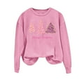 thumbnail image 2 of pimelu Christmas Sweater Christmas Shirts Womens Vintage Leopard Pink Christmas Tree Graphics Sweatshirt Ladies Plus Size Crewneck Long Sleeve Pullover Tops, 2 of 4