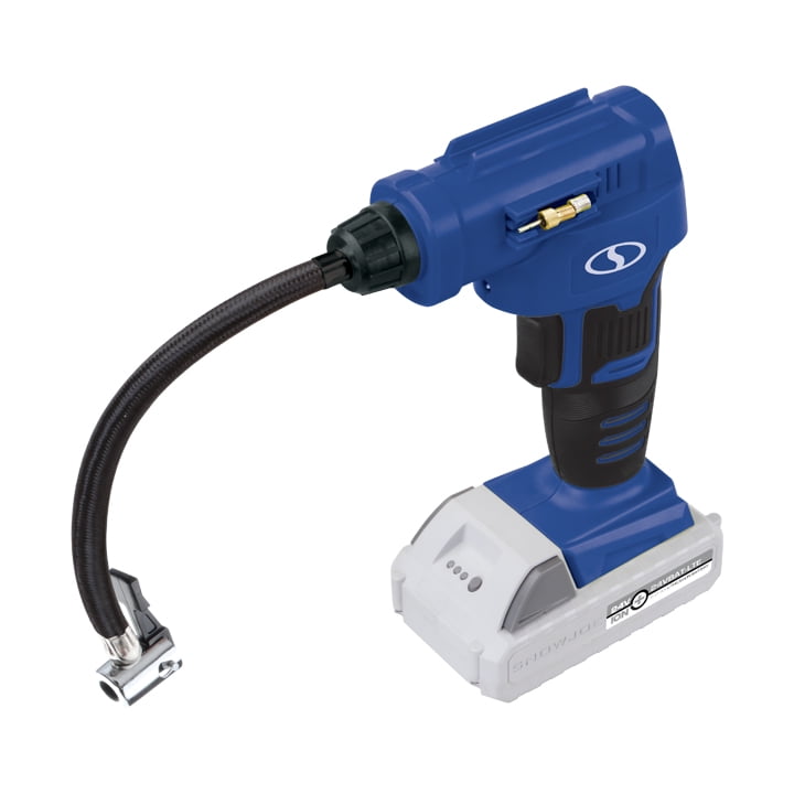 Sun Joe 24VAJCLTESJB Cordless Portable Air Compressor with Nozzle Adapters, Automatic Digital