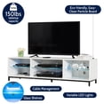 thumbnail image 2 of Hommpa LED TV Stand for TVs up to 65" Modern TV Cabinet with Storage Glass Open Shelf Media Console TV Unit for Living Room Entertainment Center Furniture, 2 of 9
