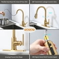 thumbnail image 5 of WOWOW Single Handle Kitchen Sink Faucet Brushed Gold Kitchen Faucet with Pull Down Sprayer, 5 of 9