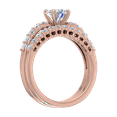 thumbnail image 2 of 1 Carat Diamond Bridal Ring Band Set in 14K Rose Gold (Ring Size 10.75), 2 of 5