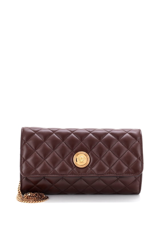 Pre-Owned Icon Wallet on Chain Quilted Leather By Rebag