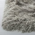 thumbnail image 4 of SAFAVIEH Ocean Trellis Solid Plush Polyester Shag Runner Rug, Light Grey, 2' x 6', 4 of 9