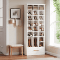 thumbnail image 5 of Tribesigns 9-Tier Shoe Storage Cabinet, 71-Inch Tall Wooden Shoe Rack with 24 Cubbies and Drawer for Closet, Entryway, 5 of 7