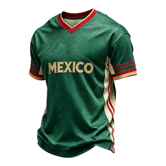 Rvusndi 2026 Mexico Soccer Shirt Men Tshirts Short Sleeves Summer Tops Graphic Tees Crew Neck Print Casual Basic Tees for Daily Wear