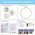 thumbnail image 7 of 3 Sets Embroidery Kit Beginners Embroidery Stitch Practice Kit 3 Sets Hand Embroidery Starter Kit with 1 Hoop Learn 25 Different Stitches for Craft Lover Adult Stitch with Embroidery Skill Techniques, 7 of 7