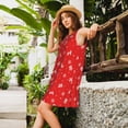 thumbnail image 2 of Vsdgher Robes d'Été Imprimé de Noël pour Femmes Robe de Plage Décontractée Col en U Sans Manches Robe d'Été Ample avec Poche, 2 of 7