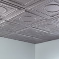 thumbnail image 2 of FASÄDE Rosette Decorative Vinyl 2ft x 2ft Lay in Ceiling Panel in Argent Silver (5 Pack), 2 of 5