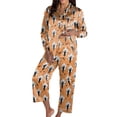 thumbnail image 2 of Womens Halloween Pajamas Themed Sleepwear Long Sleeve Sleepwear Set Top with Pants Cozy Home Comfort Womens Pajama Sets White XXL, 2 of 6