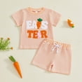 thumbnail image 2 of UAYOTSE Toddler Baby Boy Girl Easter Outfit Embroidery Knit Short Sleeve T Shirt Top and Shorts 2Pcs Set,Sizes 12-18 Months, 2 of 7