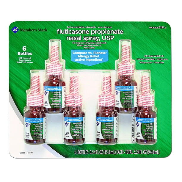 M.m Fluticasone Propionate Nasal Spray (6 Pk., 0.54 Fl. Oz. Bottle) -  Walmart.com