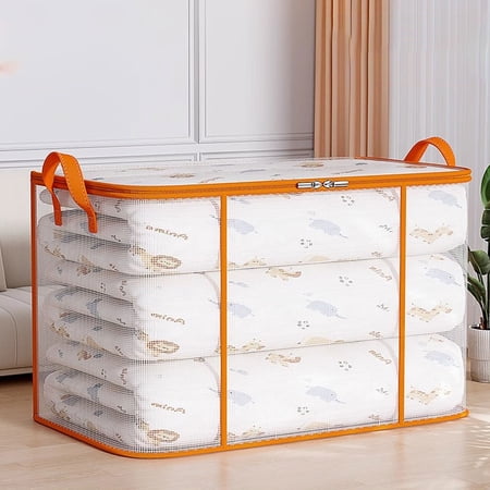 Large Capacity Clothes Storage Bag Foldable Organizer For Clothing Blankets Bedding Moving Household