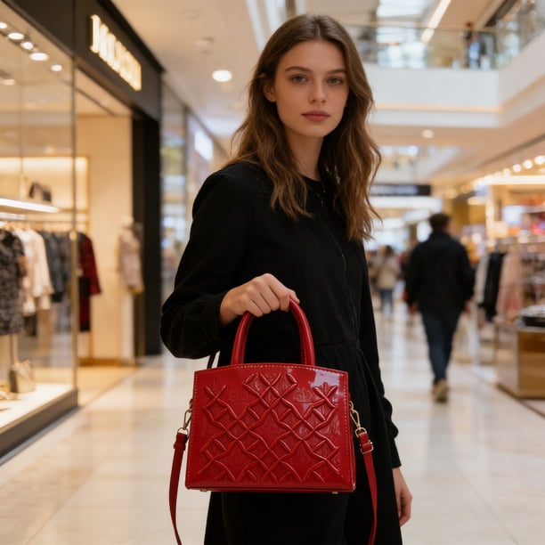 Large Capacity Patent Leather Glossy Scarf Bag And Stylish And Versatile Shoulder Crossbody Bag And Women's Casual Handbag