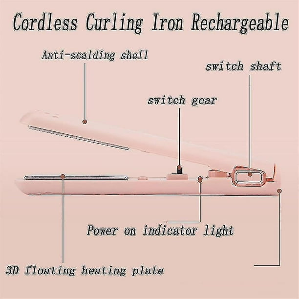 Mini Curling Iron With Dual Use Durable Styling 2 in 1 Mini Curler Usb Rechargeable Small Curling Iron For Short And Long Hair Walmart en linea