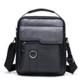 thumbnail image 2 of Bxaolu Shoulder Bag for Men Crossbody Bags Leather Sling Bag Messenger Bags with Multi-Pockets Outdoor Business Handbag,Black, 2 of 5