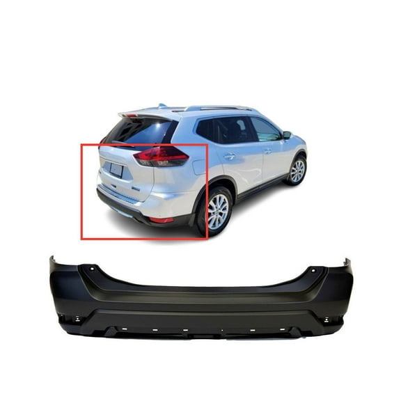 DCP Rear Bumper Cover for 2017-2020 Nissan Rogue S SL SV Hybrid 850226FL0H NI1100319