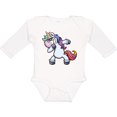 thumbnail image 3 of Inktastic Dabbing Unicorn Boys or Girls Long Sleeve Baby Bodysuit, 3 of 5