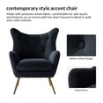 thumbnail image 2 of Velvet Accent Chairs Set of 2 Wingback Lounge Armchairs Sofa Upholstered Tufted Golden Leg Home Living Room Black, 2 of 7