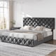 thumbnail image 1 of Yeshouse Base de cama tapizada con plataforma, 4 cajones y cabecera ajustable. Diseño capitoné con botones cosidos en forma de diamante. No requiere somier. Fácil montaje, 1 of 7